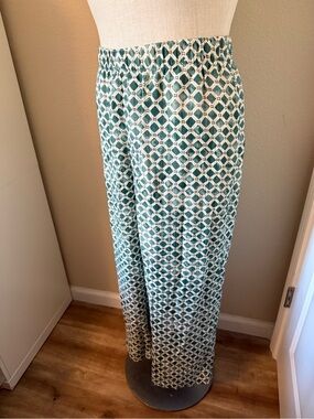 Abercrombie & Fitch Teal Geometric Print Maxi Skirt